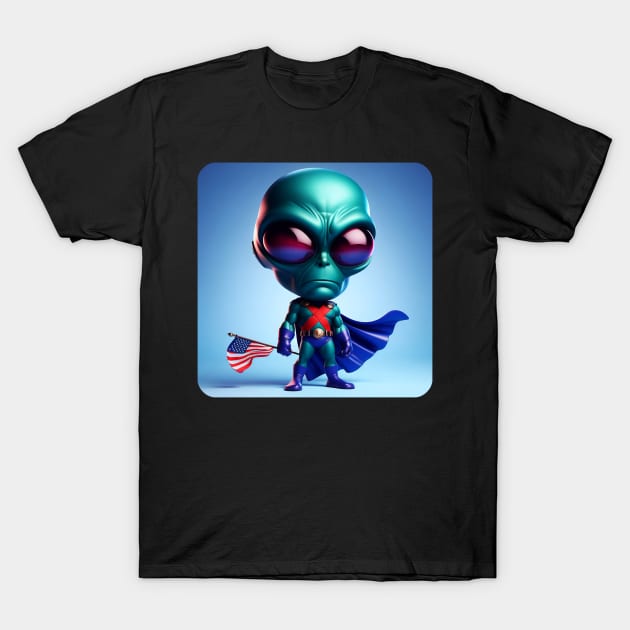 Martian Alien Caricature #2 T-Shirt by The Black Panther